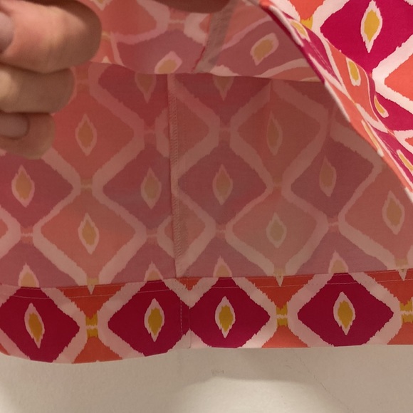 Tory Burch Pink, Coral, and White Zip Cotton Skirt with Pockets Size 4 - Picture 6 of 11